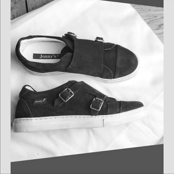 Jonny’s double buckle black suede sneakers… - Picture 2 of 6